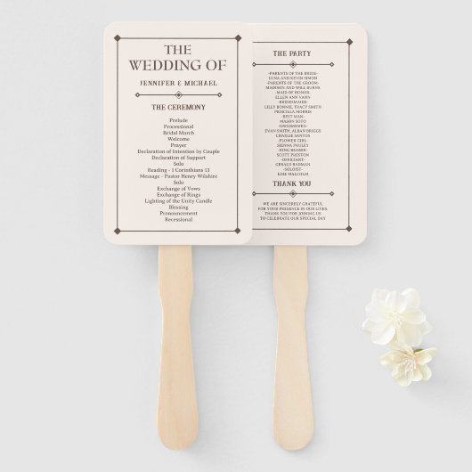 ウェスタン結婚ズの素朴国の結婚式用ハンドファン ハンドファン (正面&裏面)