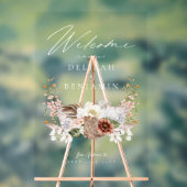 ウェスタン結婚ズのBohoフローラ写真用クレスト馬蹄形 アクリルサイン (ニュートラル)