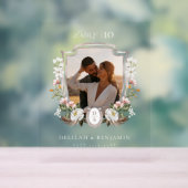 ウェスタン結婚ズのBohoフローラ写真用クレスト馬蹄形 アクリルサイン (ニュートラル)