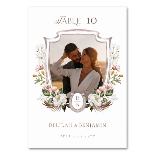 ウェスタン結婚ズのBohoフローラ写真用クレスト馬蹄形 テーブルナンバー (裏面)