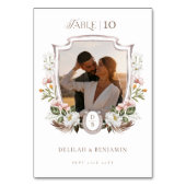 ウェスタン結婚ズのBohoフローラ写真用クレスト馬蹄形 テーブルナンバー (正面)