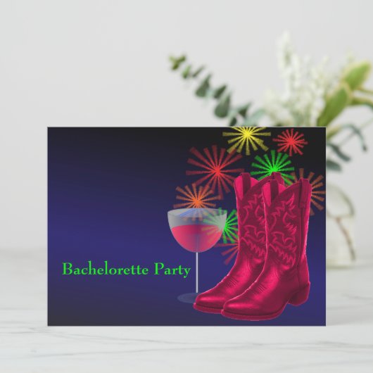 ウェスタン結婚ズカウボーイブーツワインバチェロレッテ 招待状 (スタンド正面)
