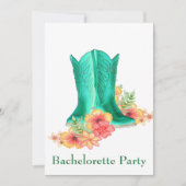 ウェスタン結婚ズカウボーイブーツ花バチェロレッテ 招待状 (正面)