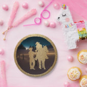 ウェスタン結婚ズカウボーイ女性のカーボーイカップルプレート ペーパープレート (パーティー)