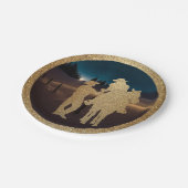 ウェスタン結婚ズカウボーイ女性のカーボーイカップルプレート ペーパープレート (アングル)