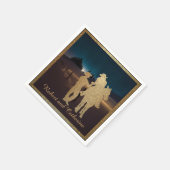 ウェスタン結婚ズカウボーイ女性のカーボーイ名前をカスタムする スタンダードカクテルナプキン (角)