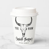 ウェスタン結婚ズカスタムブライダルシャワーモダンホワイト 紙コップ (正面)