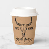 ウェスタン結婚ズカスタムブライダルシャワー素朴クラフト 紙コップ (正面)