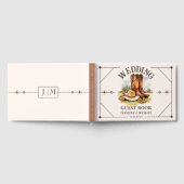 ウェスタン結婚ズカントリーカウボーイブーツゲストブック ゲストブック (全面)