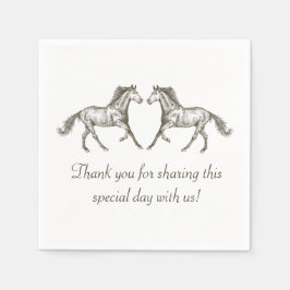 ウェスタン結婚ズサンキューホース素朴カントリー スタンダードカクテルナプキン