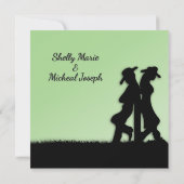 ウェスタン結婚ズテーマグリーン招待状 招待状 (裏面)