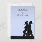 ウェスタン結婚ズテーマ招待状ブルー 招待状 (正面)