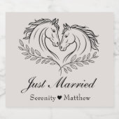 ウェスタン結婚ズホースカントリー素朴たった今結婚しました スパークリングワインラベル (シングルラベル)