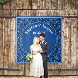 ウェスタン結婚ズ・ブルー・バンダナの写真の背景 タペストリー