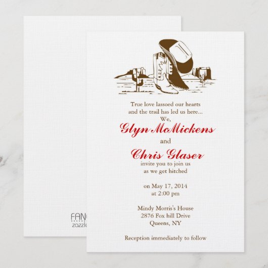 ウェスタン結婚ズ 招待状 (正面/裏面)