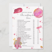 ウェスタン結婚ディスコのシューゲームパーティーゲームカード 案内状 (正面)