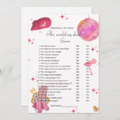 ウェスタン結婚ディスコのシューゲームパーティーゲームカード 案内状 (正面/裏面)