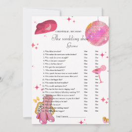 ウェスタン結婚ディスコのシューゲームパーティーゲームカード 案内状