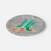 ウェスタン結婚パーティーのカウボーイブーツと花 ペーパープレート (アングル)