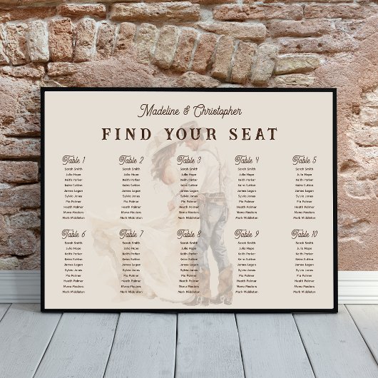 ウェスタン結婚ランチの座席表 ポスター