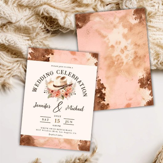 ウェスタン結婚式招待状赤面コウィド招待状 招待状