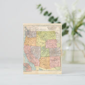 ウェスタン統一された州ヴィンテージマップ ポストカード (スタンド正面)