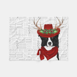 ウェスタン縁どコリー恋人のクリスマス フリースブランケット
