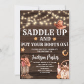ウェスタン誕生日カウボーイバースデーパーティー 招待状 (正面)