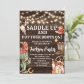 ウェスタン誕生日カウボーイブーツバースデーパーティー 招待状 (スタンド正面)