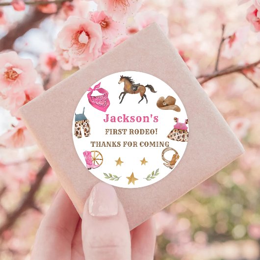 ウェスタン誕生日サンキュークラス ラウンドシール