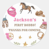 ウェスタン誕生日サンキュークラス ラウンドシール (正面)