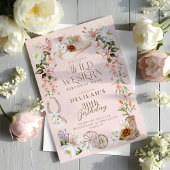 ウェスタン誕生日バッシュウォーター色フローラ女性のカーボーイ 招待状