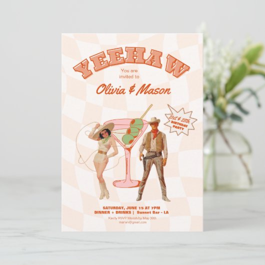 ウェスタン誕生日パーティー 合同パーティー 招待状 (スタンド正面)