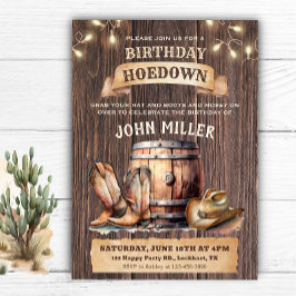 ウェスタン誕生日ホームダウンカウボーイカントリーブーツ 招待状
