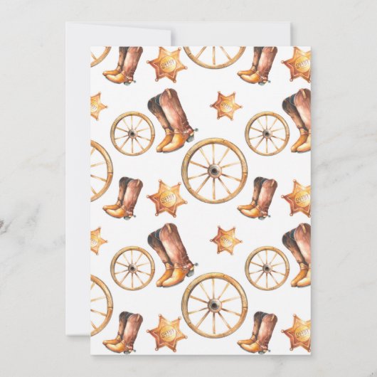 ウェスタン誕生日招待状カウボーイロデオ 招待状 (裏面)