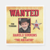 ウェスタン誕生日指名手配 スタンダードランチョンナプキン (正面)