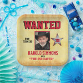 ウェスタン誕生日指名手配 ペーパープレート (パーティー)