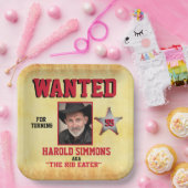 ウェスタン誕生日指名手配 ペーパープレート (パーティー)