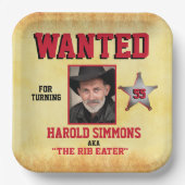 ウェスタン誕生日指名手配 ペーパープレート (正面)