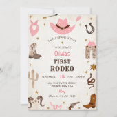 ウェスタン誕生日素朴ファーストロデオ誕生日 招待状 (正面)