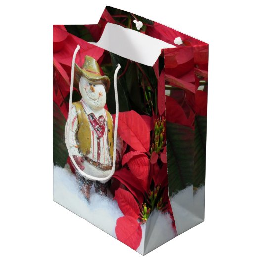 ウェスタン雪だるまズクリスマスホリデー抱き枕 ミディアムペーパーバッグ (正面アングル)