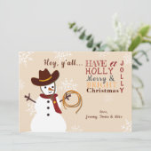 ウェスタン雪だるまホリデーカード 招待状 (スタンド正面)