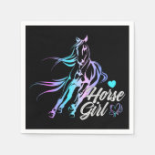 ウェスタン馬術カウガール黒馬パーティ スタンダードカクテルナプキン (正面)