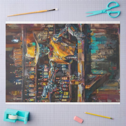 ウェスタン鮮やかスケルトン油色彩の鮮やかデコペ 薄葉紙 (クラフト)