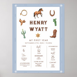 ウェスタン1年目の最初の誕生日マイルストーンポスト ポスター