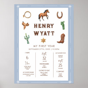 ウェスタン1年目の最初の誕生日マイルストーンポスト ポスター