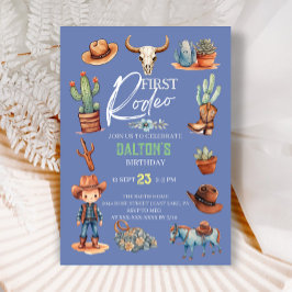 ウェスタン1thバースデーロデオカウボーイ誕生日 招待状