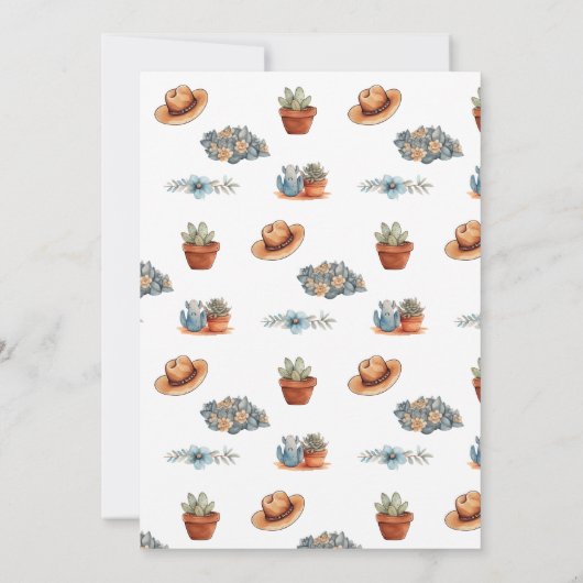 ウェスタン1thバースデーロデオカウボーイ誕生日 招待状 (裏面)