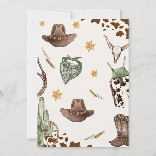 ウェスタン これは私の初めてのロデオじゃない 2歳の誕生日 招待状 (裏面)