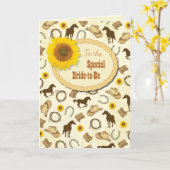 ウェスタン＆ひまわり ブライダルシャワーのベストウィッシュ カード (黄色い花)